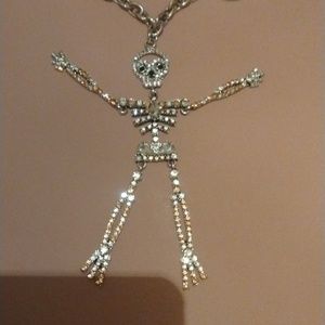 Skeleton Diamond Necklace Multi Colored
